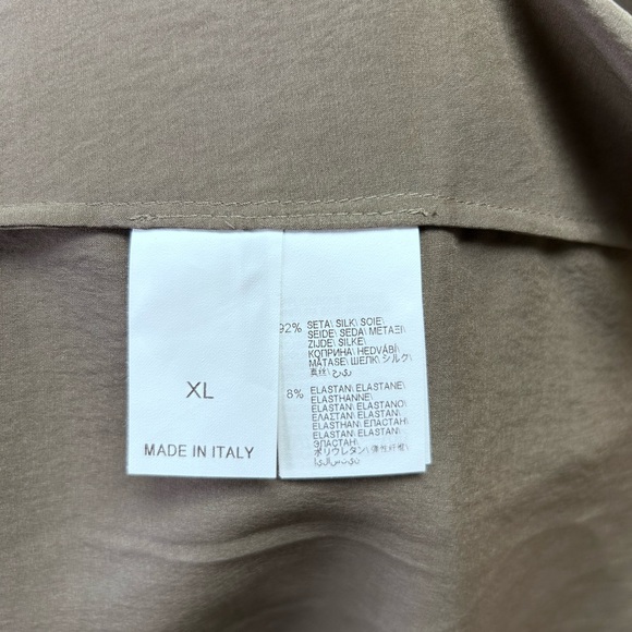 Brunello Cucinelli Brown/Gray Long Sleeve Silk Top - Picture 5 of 5